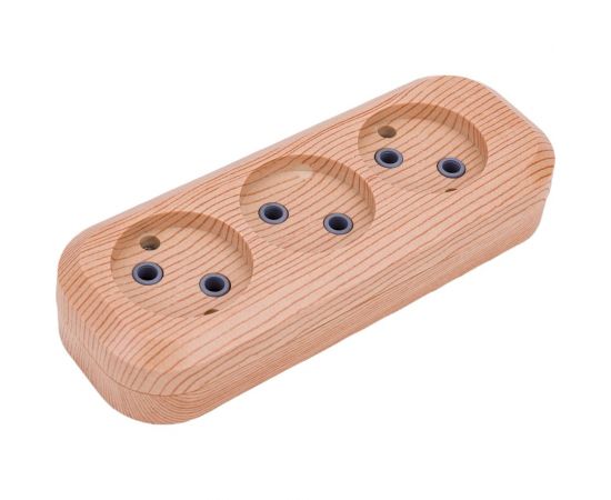 Розеточная колодка, 3 гнезда, сосна TDM SQ1806-0047 