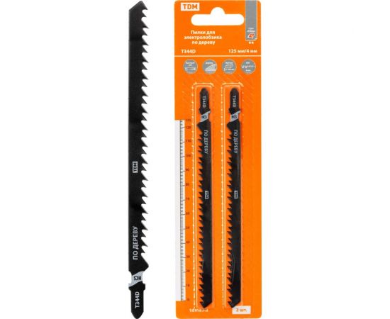 Пилки по дереву Рубин T344D, HCS, 2 шт для электролобзика TDM SQ1089-0208 