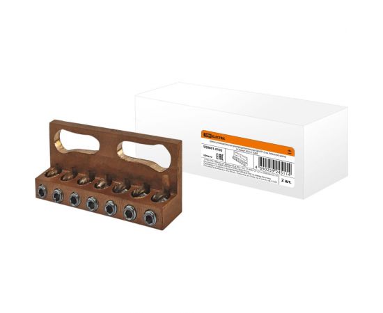 Шина TDM универсальная, распределительная, ШнУР 2 на плоскую шину 7x16мм2 450 А SQ0801-0102 