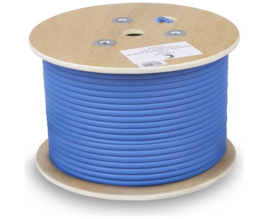 Кабель экранированная витая пара SSTP (S/FTP) Cabeus категория 8 (40G, 2000 MHz), 4 пары (23 AWG), LSZH, нг(А)-HF, (100 м) SSTP-4P-Cat.8-SOLID-IN-LSZH-BL-100 