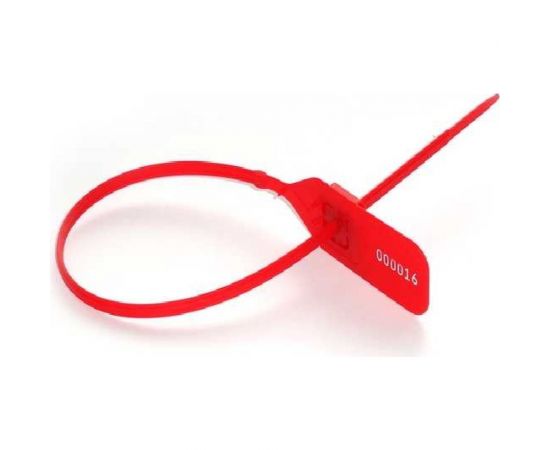 Пластиковая номерная пломба ООО Пломба.Ру D5мм, L280мм, Цвет Красный 100 шт. КПП-3-0901 