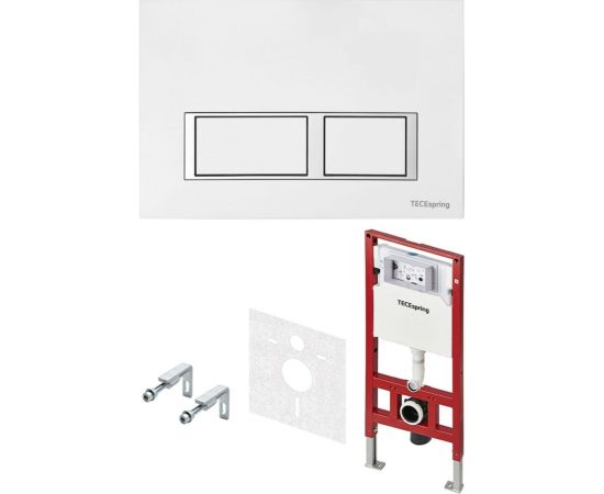 Инсталляция с панелью смыва с прямоугольными кнопками TECE spring белый глянцевый S955203 