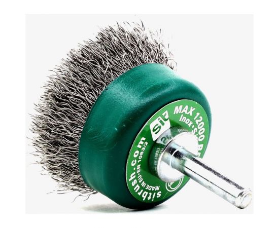 Щетка для дрели чашечная 50x17x15х6 мм, проволока гофрир. нерж. сталь 0.3 мм SIT 0984 