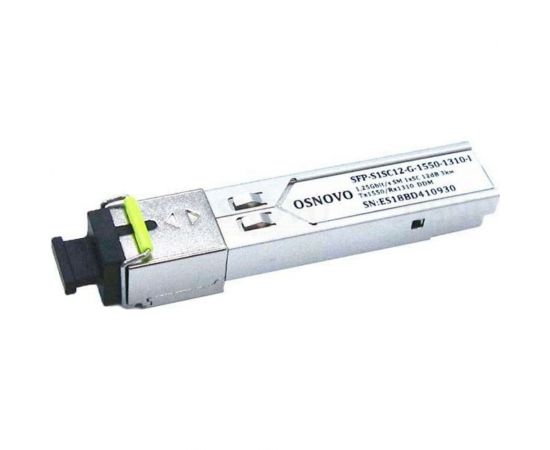 Оптический SFP модуль OSNOVO Ethernet, PoE SFP-S1SC12-G-1550-1310-I УТ-00015188 