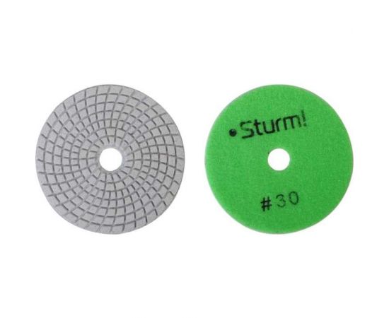 Круг алмазный гибкий шлифовальный АГШК (100 мм, P30, мокрая шлифовка) Sturm 9012-W100-30 