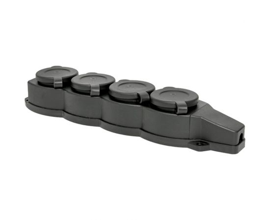 Четырехместная каучуковая розетка с защитными крышками EKF 230В 2P+PE 16A IP44 RPS-020-16-230-44 