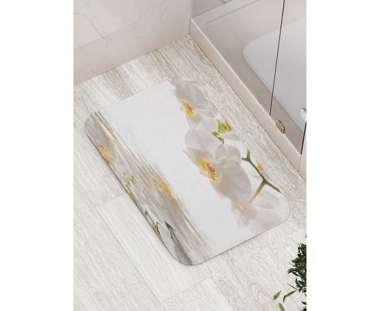 Коврик противоскользящий JoyArty ""Орхидея ожидает"" для ванной, сауны, бассейна, bath_2287 