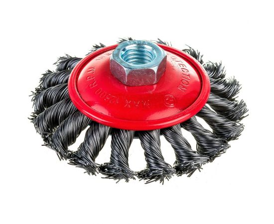 Щетка-крацовка коническая (100 мм; M14; стальная скрученная проволока) Pobedit 2133410 