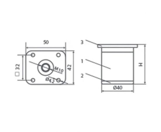 Декоративная опора Brante н-100, дк 7, белый/хром 193034 – изображение 2