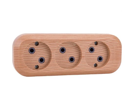 Розеточная колодка, 3 гнезда, сосна TDM SQ1806-0047 – изображение 2