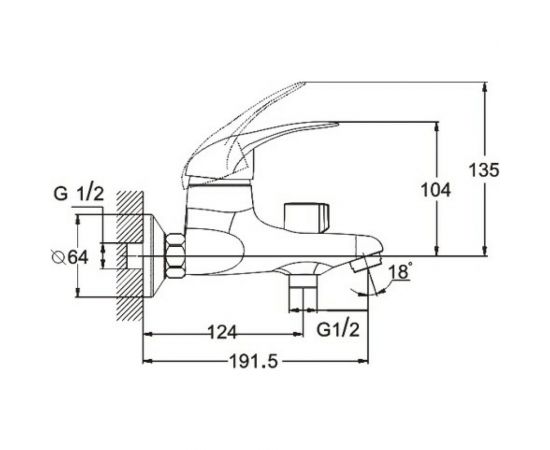 Смеситель для ванной G-Lauf KLO3-A048 – изображение 2