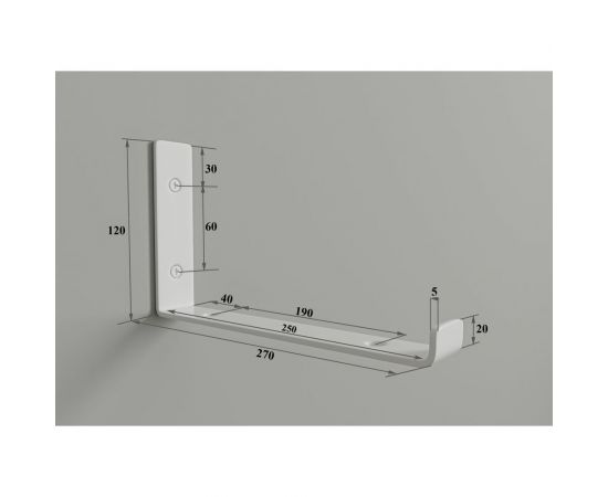 Кронштейны для полки ЭЛИМЕТ 270 мм, цвет белый, комплект 2 шт. БП-00002355 – изображение 2