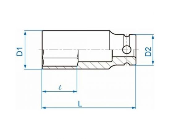 Головка торцевая ударная глубокая шестигранная 3/8"", 19 мм KING TONY 343519M – изображение 2