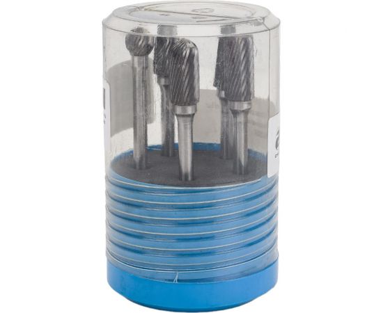 Набор борфрез твердосплавных из 5шт, 12x10-28x6 мм, спиральная насечка CSS05-1005S CNIC 58191 – изображение 2