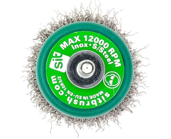 Щетка для дрели чашечная 50x17x15х6 мм, проволока гофрир. нерж. сталь 0.3 мм SIT 0984 – изображение 2