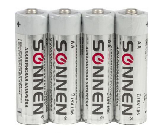Батарейки SONNEN комплект 24 шт, Alkaline, АА LR6,15А, алкалиновые, пальчиковые, короб, 455095 – изображение 2