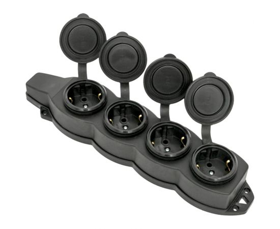 Четырехместная каучуковая розетка с защитными крышками EKF 230В 2P+PE 16A IP44 RPS-020-16-230-44 – изображение 2