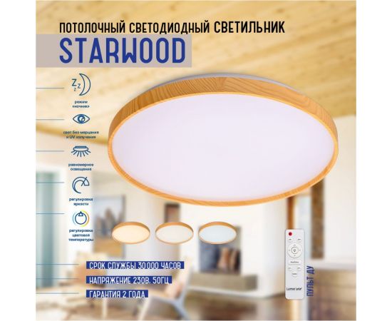 Светодиодный светильник Luminarte 60Вт, с пультом дист. управления RGB STARWOOD-WH CLL46 – изображение 2