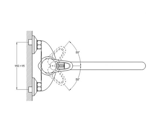 Смеситель для ванны G-lauf с длинным поворотным изливом 360 градусов и душевой лейкой, хром KLO7-A149 – изображение 3