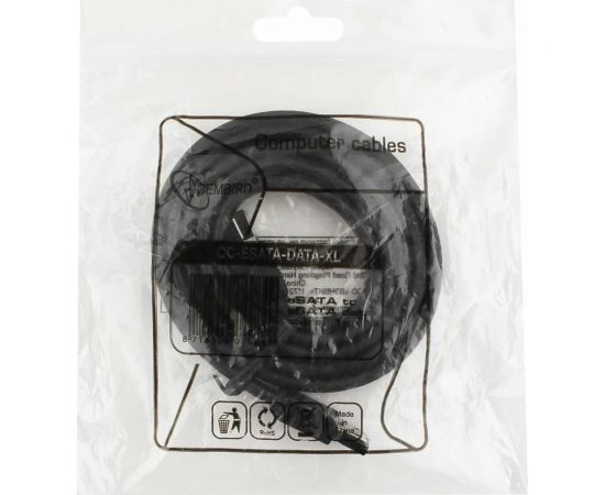 Интерфейсный кабель Cablexpert eSATA-eSATA 100см, 7pin/7pin, пакет CC-ESATA-DATA-XL – изображение 3