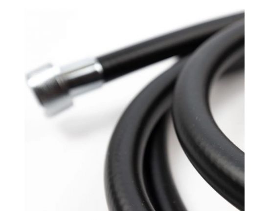 Шланг для душа, смесителя, лейки TUBOFLEX ПВХ, армированный, 1,75 м, черный матовый, с хромированной гайкой ШДПВХTF175ЧМХГ – изображение 3