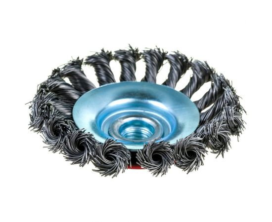 Щетка-крацовка коническая (100 мм; M14; стальная скрученная проволока) Pobedit 2133410 – изображение 3