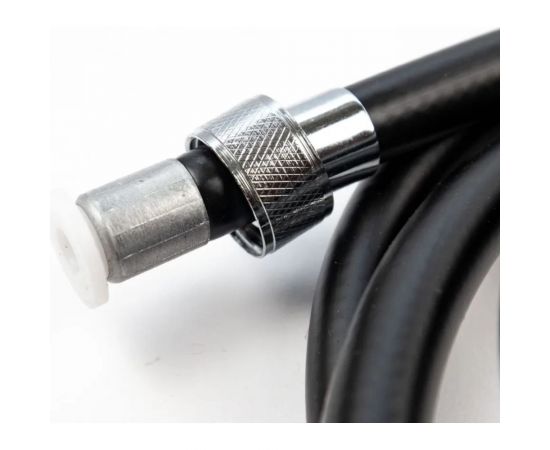 Шланг для душа, смесителя, лейки TUBOFLEX ПВХ, армированный, 1,75 м, черный матовый, с хромированной гайкой ШДПВХTF175ЧМХГ – изображение 4