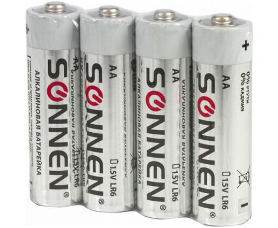 Батарейки SONNEN комплект 24 шт, Alkaline, АА LR6,15А, алкалиновые, пальчиковые, короб, 455095 – изображение 4