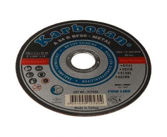 Диск отрезной по металлу 125x1.2x22 мм Karbosan 12580 – изображение 4