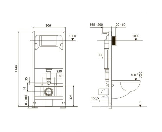 Инсталляция с панелью смыва с прямоугольными кнопками TECE spring белый глянцевый S955203 – изображение 5