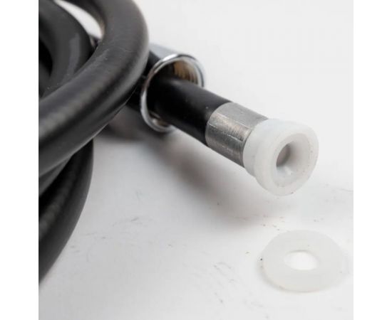 Шланг для душа, смесителя, лейки TUBOFLEX ПВХ, армированный, 1,75 м, черный матовый, с хромированной гайкой ШДПВХTF175ЧМХГ – изображение 5