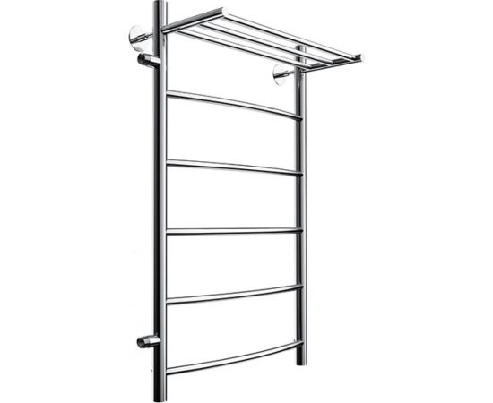 Полотенцесушитель Zox ЛЦ ДУГА 80х50х50, 1 дюйм, полка, 6 перекладин, левое боковое подключение В4 535021 