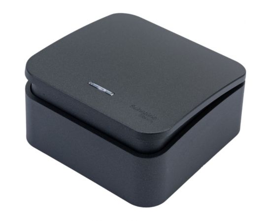 1-клавишный выключатель Schneider Electric Blanca наружный, Антрацит, с подсветкой , 10А SE BLNVA101116 