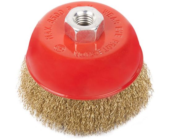 Щетка-крацовка чашечная для УШМ, латунированная витая проволока, 125 мм, М14 Toolberg 2302023 Лк-00003869 