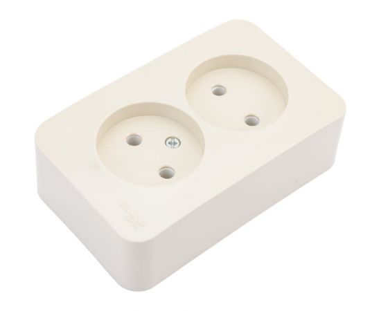 2-ая наружная розетка Schneider Electric Blanca Бежевый, без заземления, без шторок, изолированная пластина SE BLNRA000217 