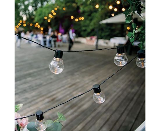 Светодиодная лофт-гирлянда NEON-NIGHT 5м черный ПВХ 20 LED теплое белое свечение 303-066 