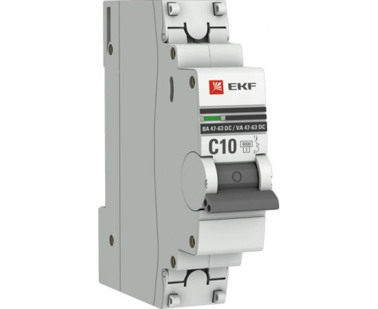 Автоматический выключатель EKF 1P 10А C 6кА ВА 47-63 DC PROxima mcb4763-DC-1-10C-pro 