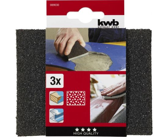 Губка шлифовальная 125х100х10 мм, крупнозернистая kwb 89030 