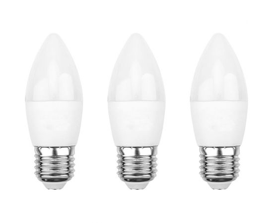 Светодиодная лампа REXANT 3 шт Свеча CN 11.5 Вт E27 6500 K холодный свет 604-206-3 