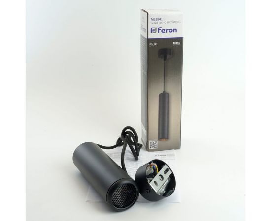 Потолочный светильник FERON ML1841 Barrel ECHO levitation MR16 35W, 230V, GU10, чёрный, с антибликовой сеточкой, на подвесе 1,7 м 48394 – изображение 15