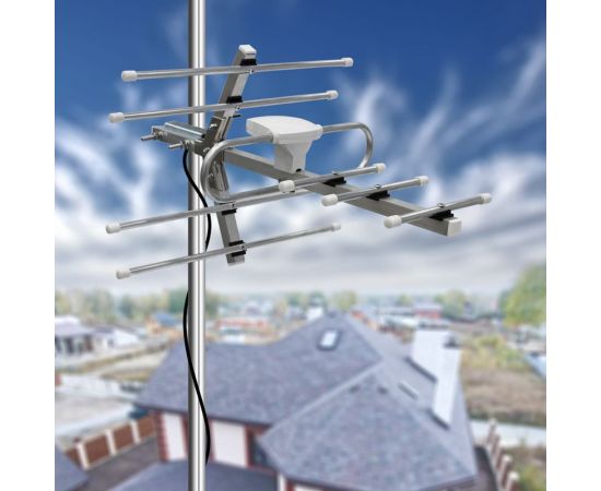 ТВ антенна REXANT наружная, Активная, для аналогового и цифрового ТВ - DVB-T2 RX-411-1, пакет 34-0411-1 – изображение 2