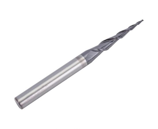 Фреза спиральная двухзаходная конусная сферическая (1х30х70 мм; угол 2A°-9.5; R 0.5 мм; хв-к 6) AL2QX6.30.1 DJTOL 483 – изображение 2