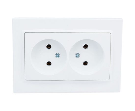 Розетка ECON двойная Камелия без заземления, 10А, 250В белая K005 – изображение 2
