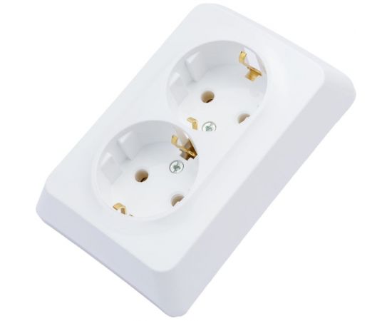 Двойная розетка Schneider Electric ЭТЮД, С/У с заземлением, без шторок, 16А 250B белый PC16-107B – изображение 2