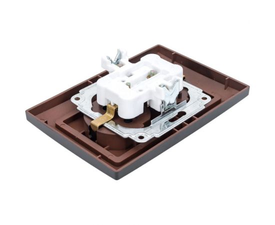 Розетка Intro Solo с заземлением двойная 2x2P+E Schuko, 16А-250В, IP20, СУ, антрацит, Б0053677 – изображение 3