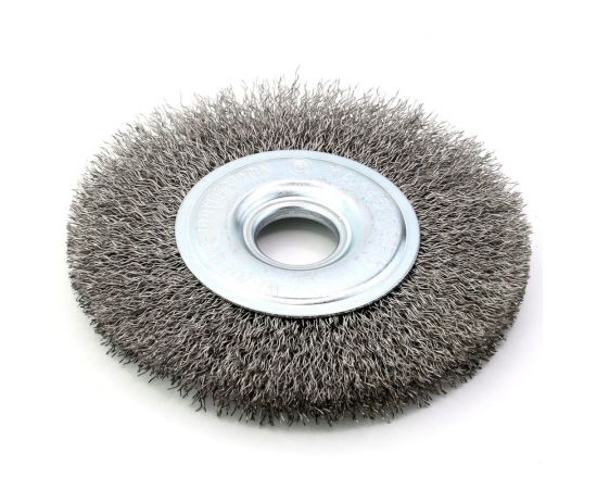 Щетка дисковая 13-096 150х22.2 мм, ворс гофрированная нержавеющая сталь 0.30 мм для УШМ EuroBrush EB-MCST5 – изображение 3