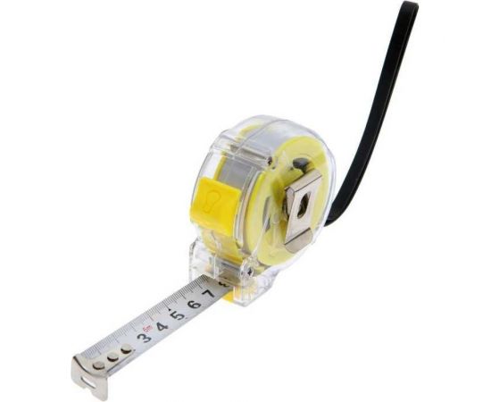Рулетка ТУНДРА прозрачный пластиковый корпус, 5 м х 19 мм 1935525 – изображение 3