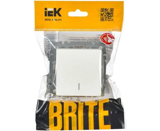 1-клавишный выключатель IEK Brite с индикацией 10а вс10-1-1-брб белый BR-V10-1-10-K01 – изображение 3