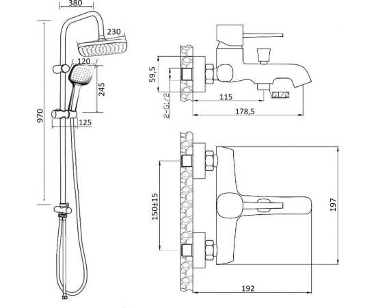 Душевая система Orange черная M05-934b – изображение 4