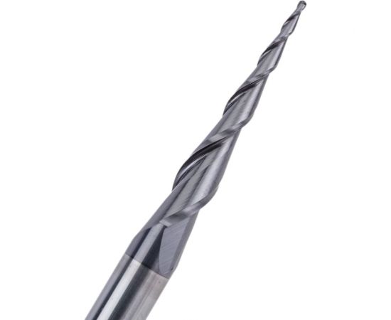 Фреза спиральная двухзаходная конусная сферическая (1х30х70 мм; угол 2A°-9.5; R 0.5 мм; хв-к 6) AL2QX6.30.1 DJTOL 483 – изображение 4